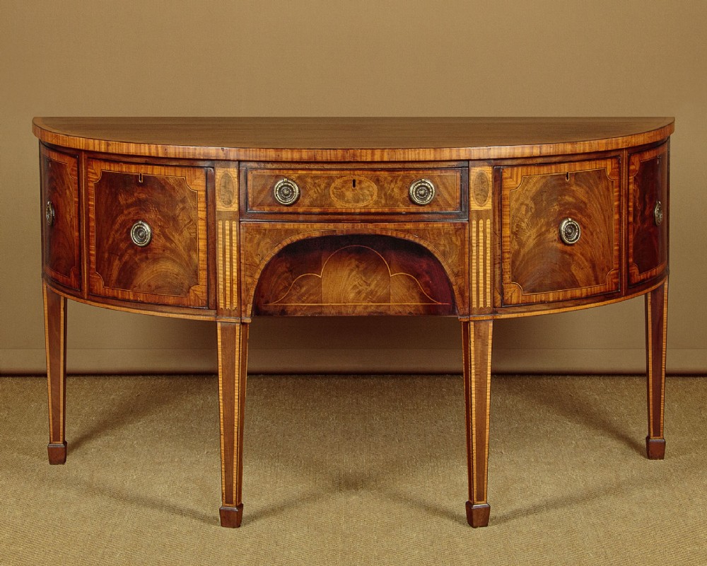 Georgian Sheraton Style Inlaid Bow Front Sideboard c.1800