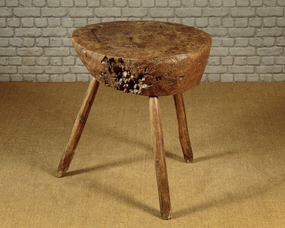 Burr Elm Chopping Block Table c.1890