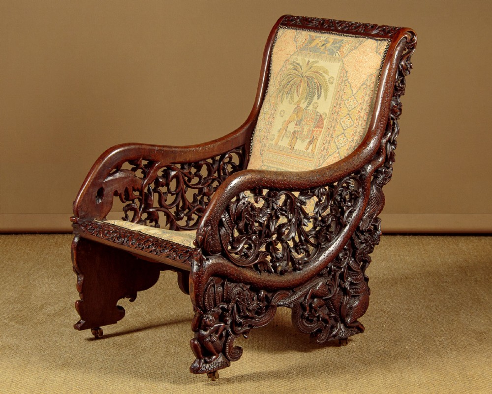 19th.c. Anglo-Indian hardwood chair c.1890.