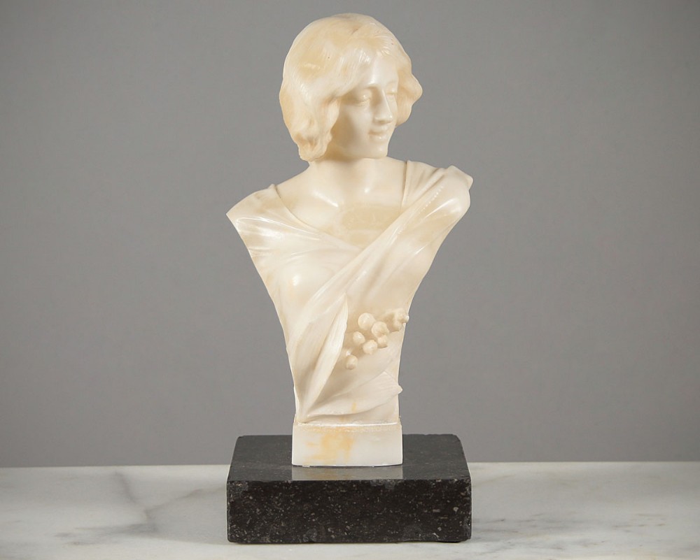 Art Nouveau Alabaster Bust of a Woman c.1900