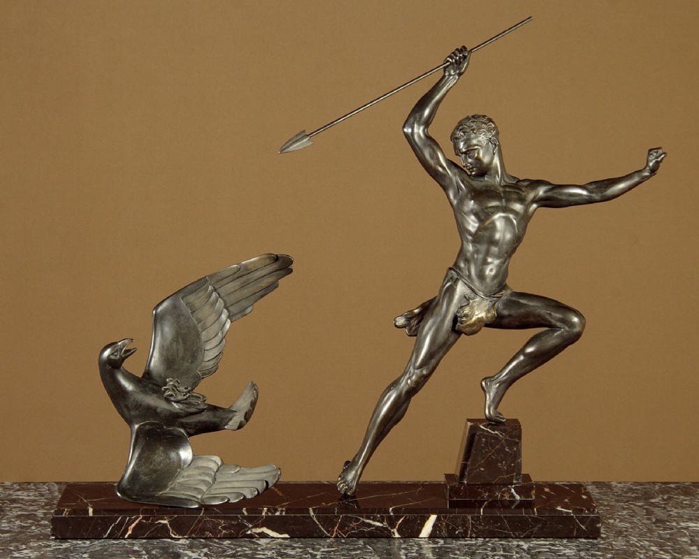 Art Deco Sculpture of a Warrior & Eagle c.1930