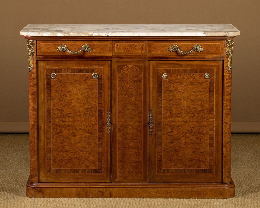 French Marble Top Side Cabinet c.1920