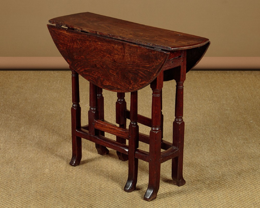 Small Oak & Elm Gateleg Table c.1700