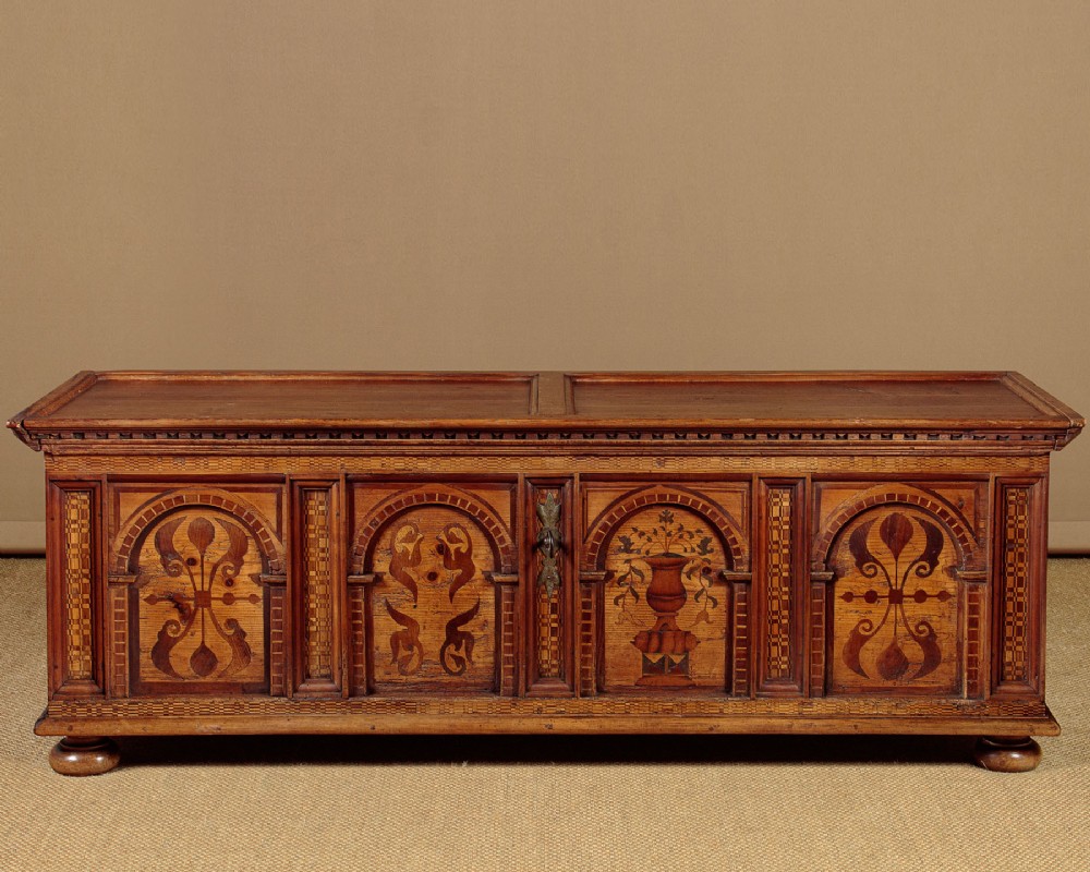 Long 18th.c. Inlaid Italian Chest c.1760