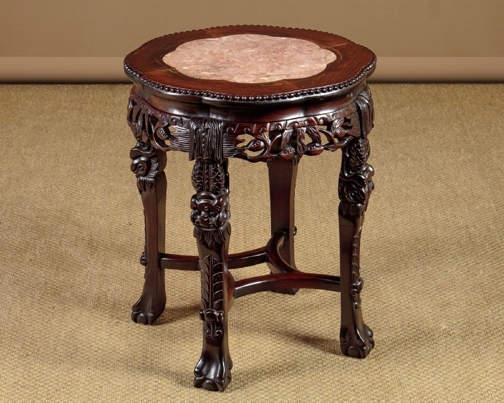 Chinese Marble Top Side Table c.1890