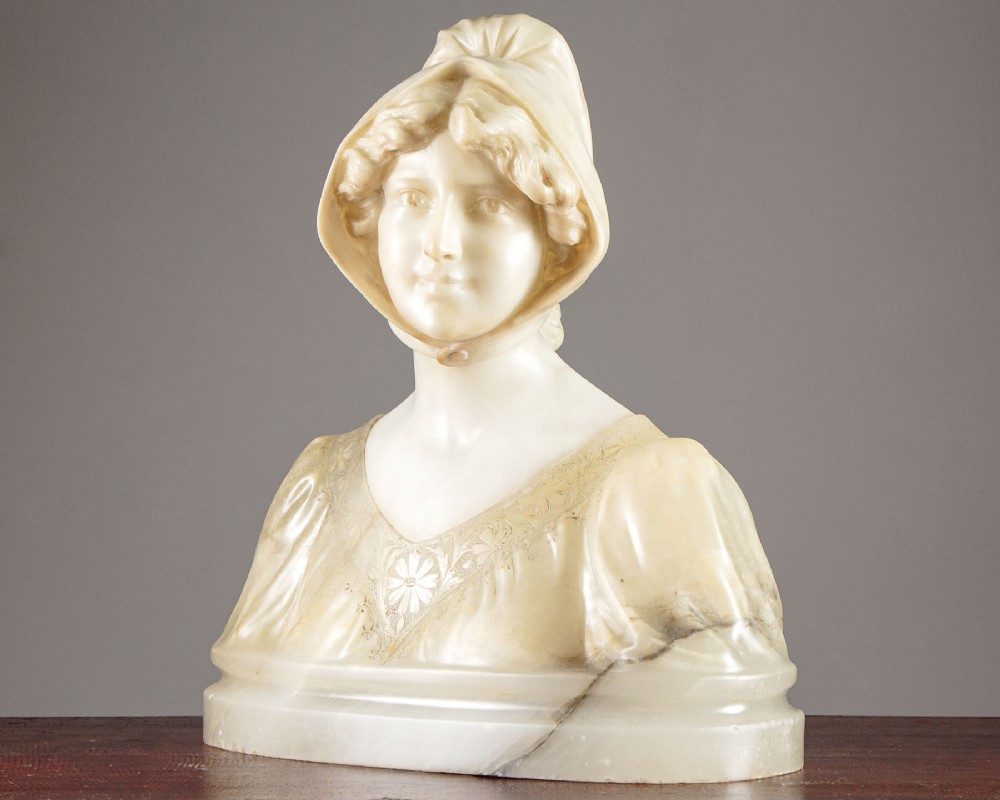 Marble & Alabaster Bust of a Girl c.1890.