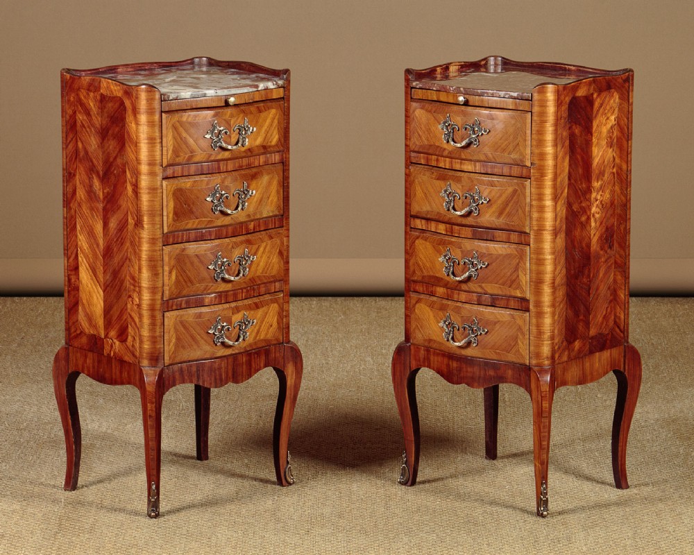 Pair of Small Parquetry Bedside Cabinets c.1930