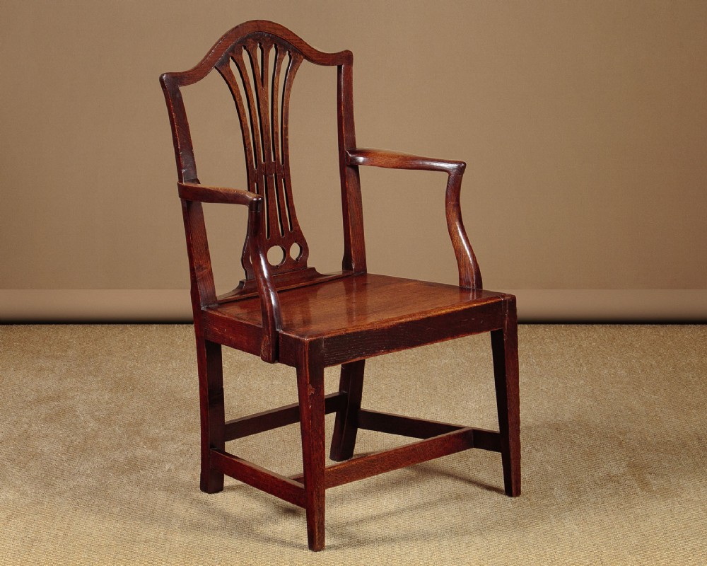 Welsh Oak Country Hepplewhite Armchair c.1800