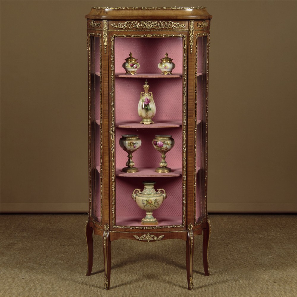 Narrow Brass Mounted Vitrine c.1930