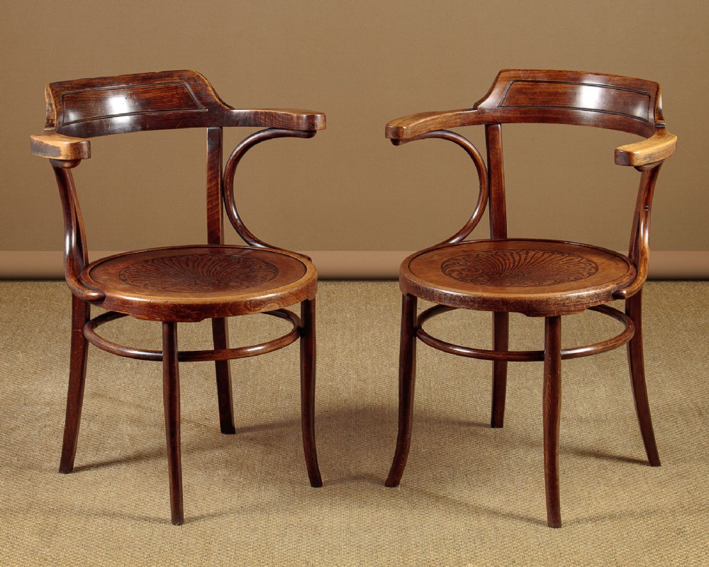 Pair of Bentwood Armchairs by Mundus c.1910
