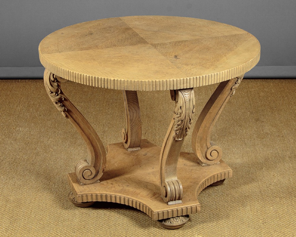 Pale Oak Art Deco Centre Table c.1930