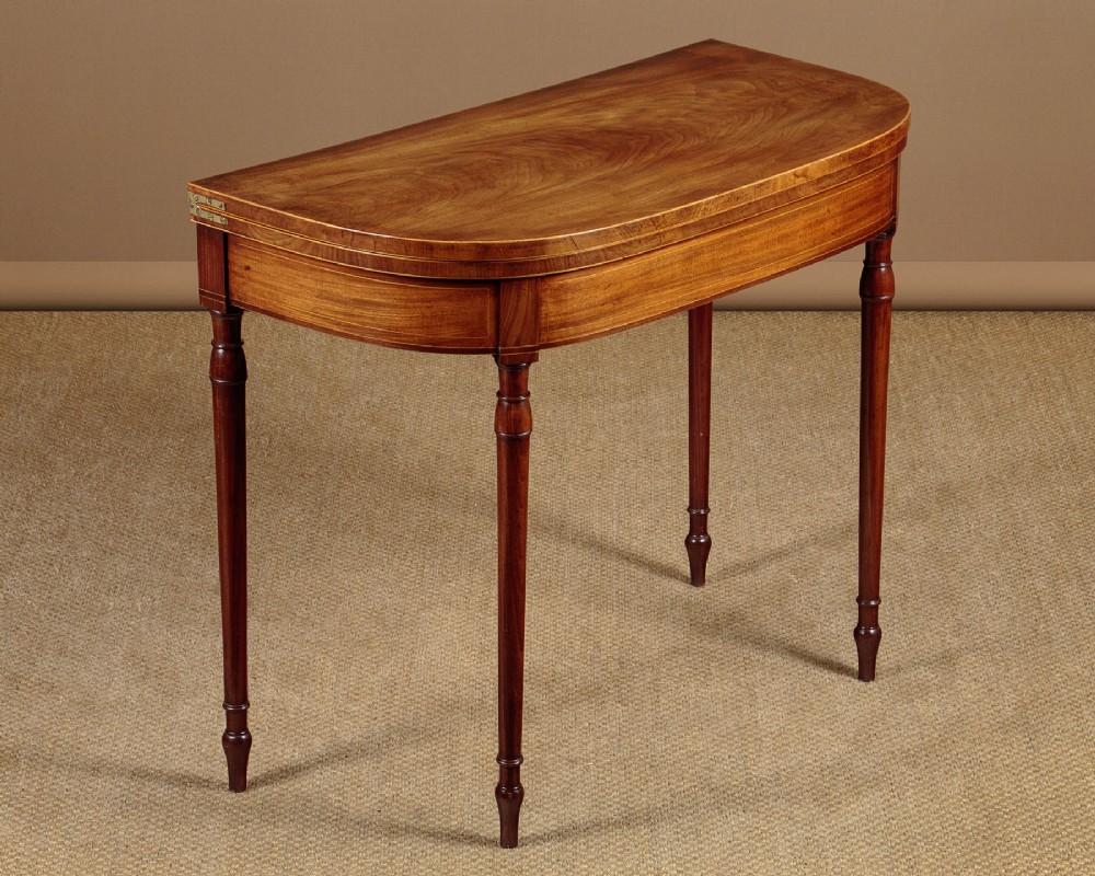 George III Mahogany Fold Over Games Table c.1800