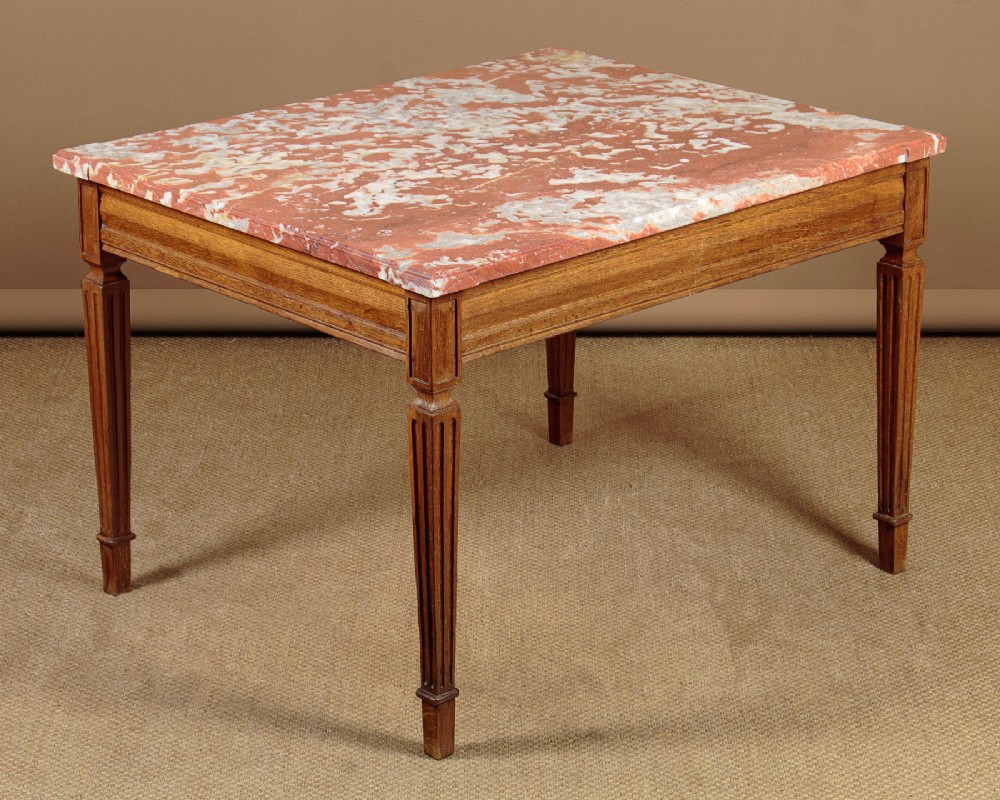 Oak Marble Top Centre Table c.1910