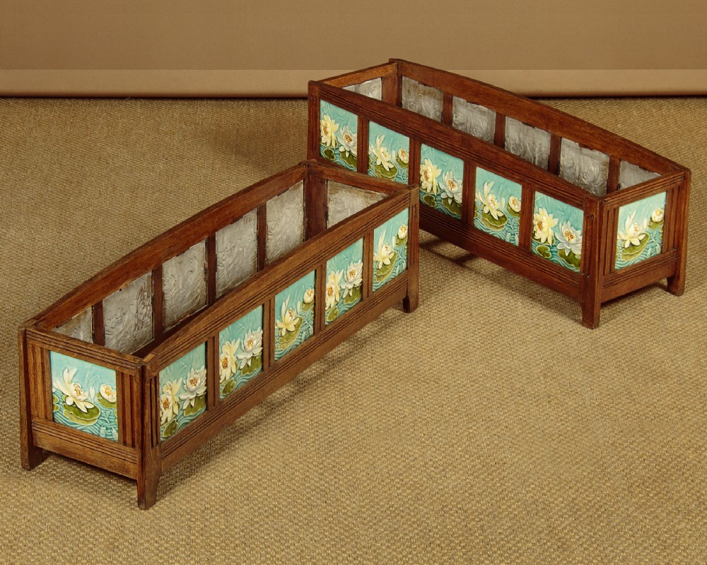 Pair of Tiled Planters c.1910