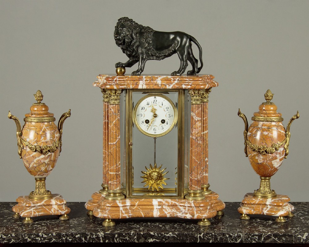 Portico Clock & Garniture c.1905
