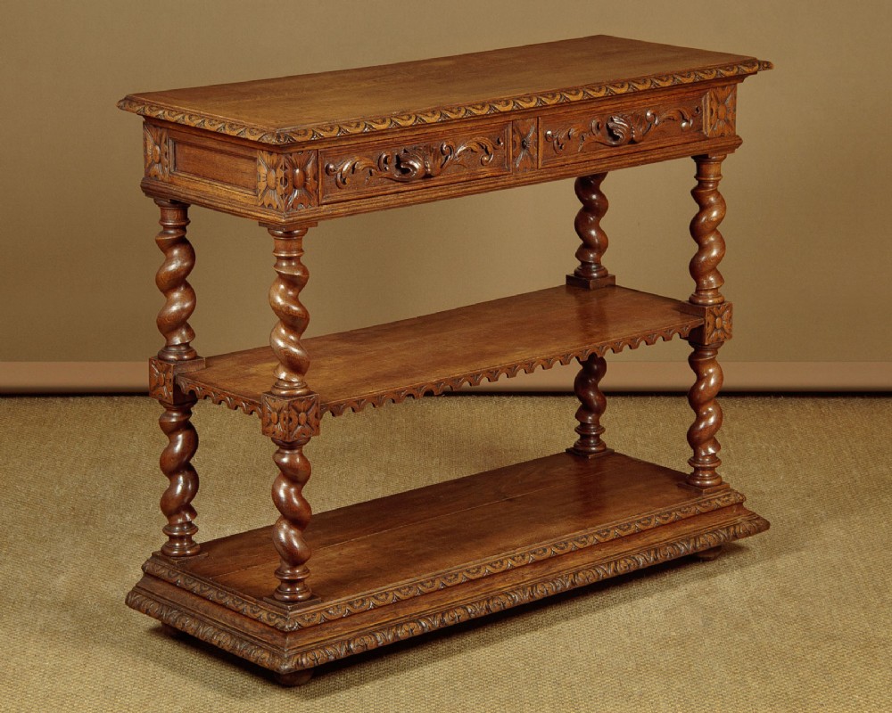 Carved Oak Dumb Waiter c.1890