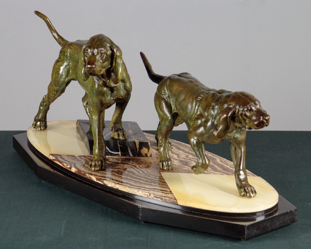 Art Deco Sculpture of Gun Dogs c.1930