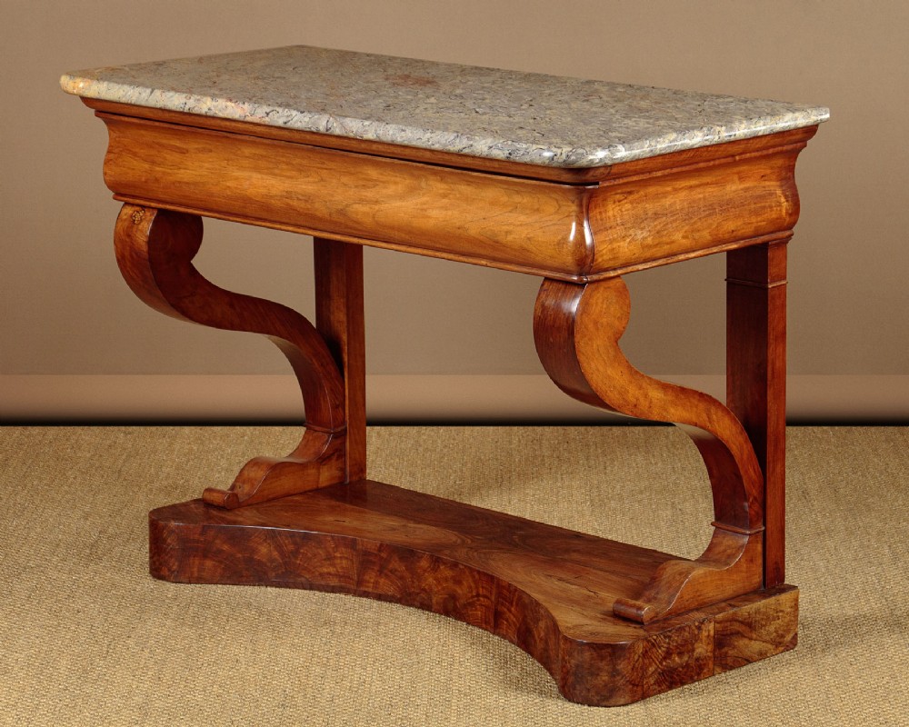 Walnut & Marble Top Console Table c.1870