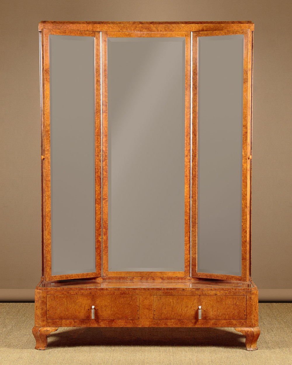 Art Deco Triple Plate Dressing Mirror with Drawers c.1930