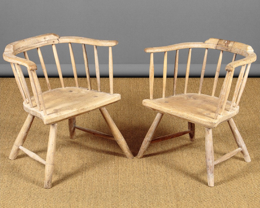 Pair of Welsh Stickback Armchairs c.1800