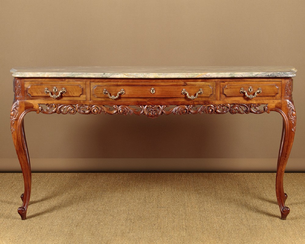 Long Marble Top Console Table c.1930