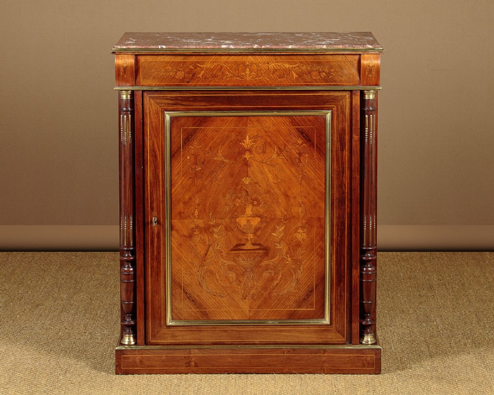 Brass Mounted & Marquetry Inlaid Pier Cabinet c.1910