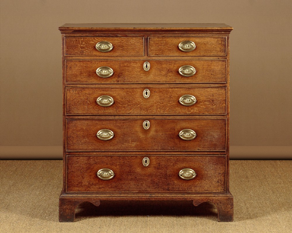 Tall George III Oak Chest of Drawers c.1810