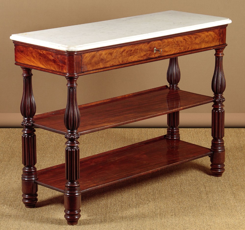 Mahogany & Marble Top Buffet Sideboard c.1860