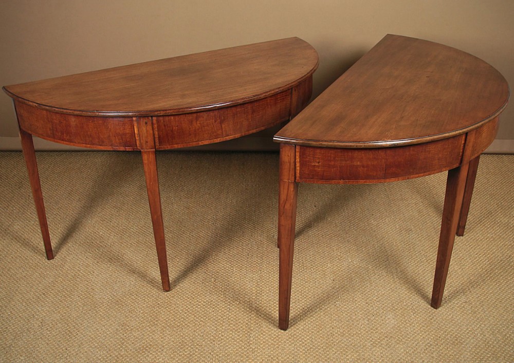 Pair of Georgian Demi Lune Side Tables c.1810