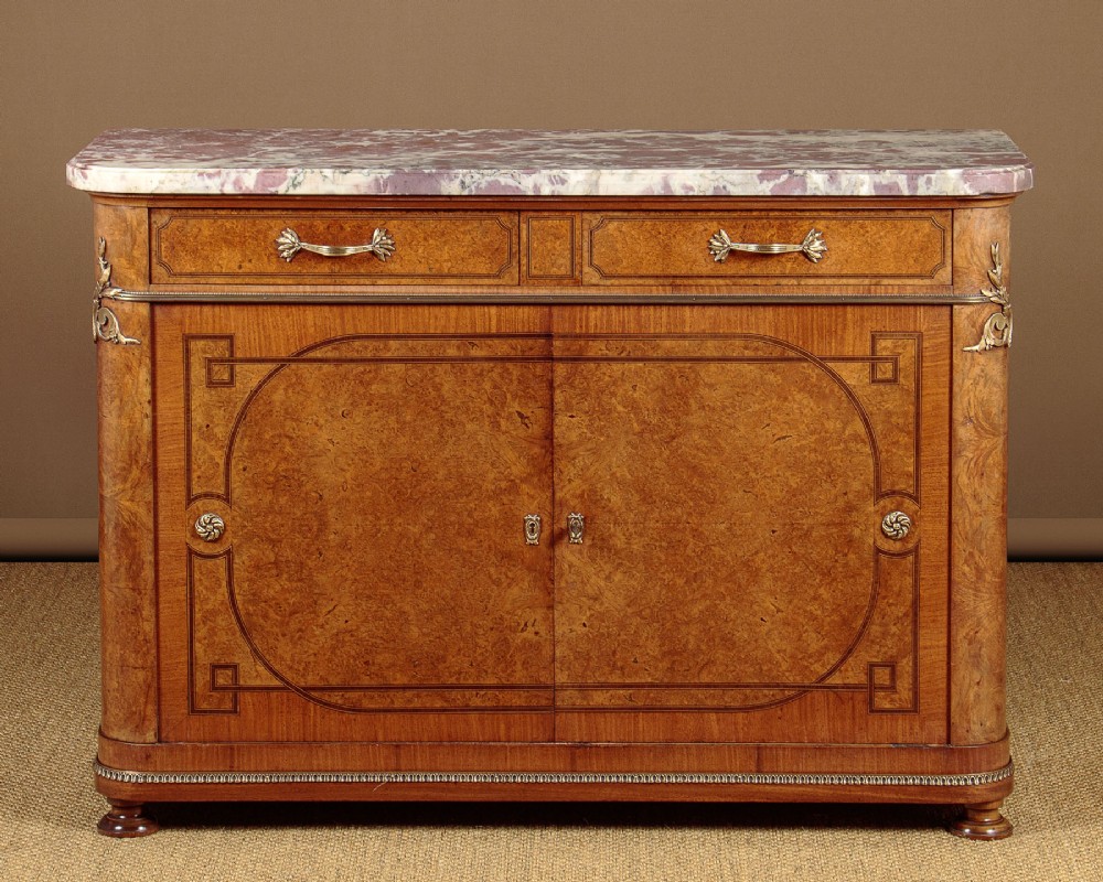 Brass Mounted Marble Top Side Cabinet c.1910