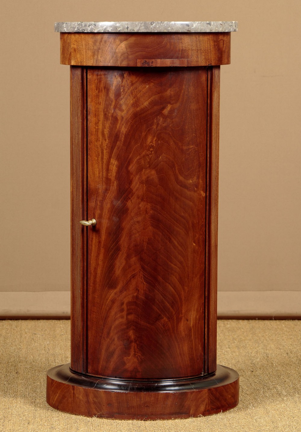 Marble Top Cylinder Pedestal Cabinet c.1880