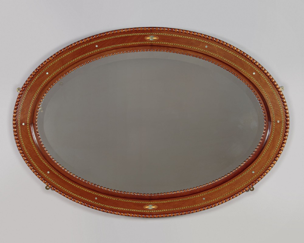 Large Oval Mahogany Mirror c.1910