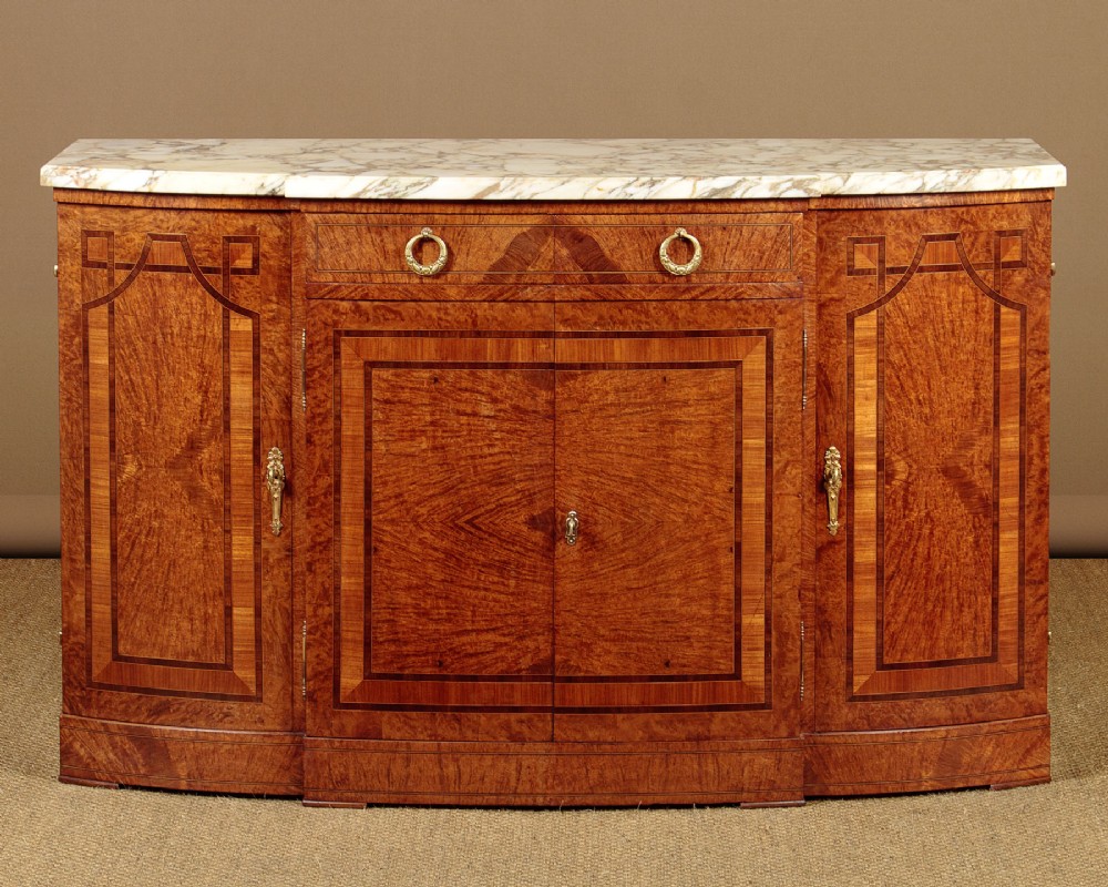 Art Deco Marble Top Bow Front Sideboard c.1930