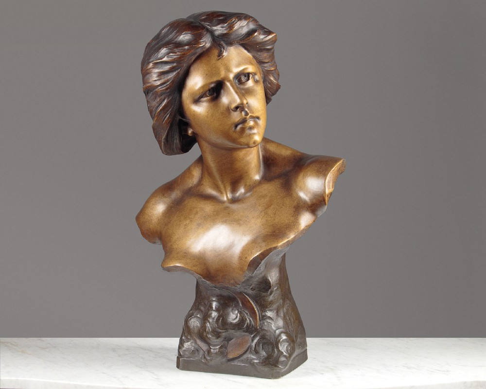 Art Nouveau Bust of a Woman by Richard Aurili c.1900