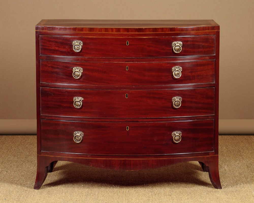Georgian Mahogany and Satinwood Crossbanded Chest of Drawers c.1800