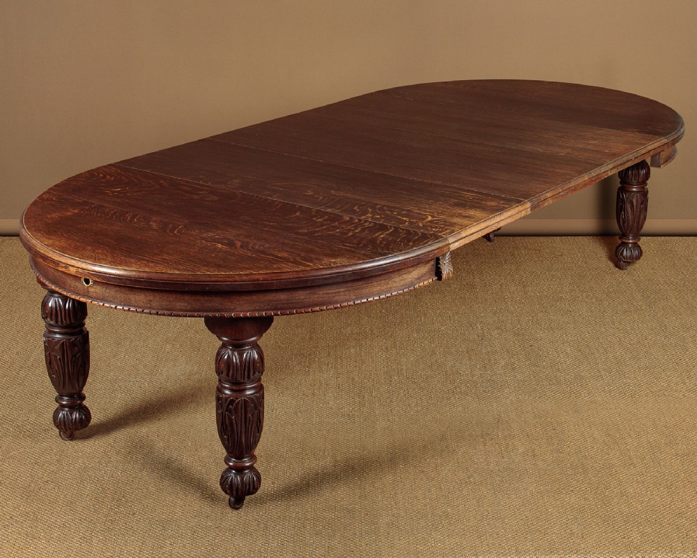 10 Feet Long Extending Oak Dining Table c.1890