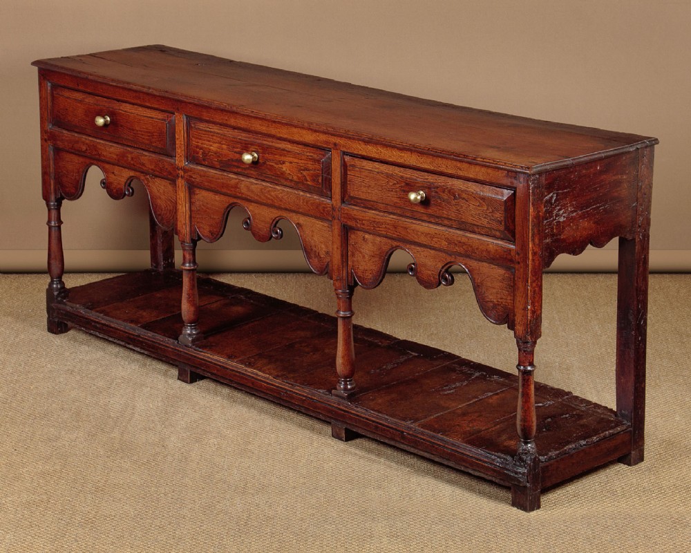 Long 18th.c. Oak Dresser Base c.1740