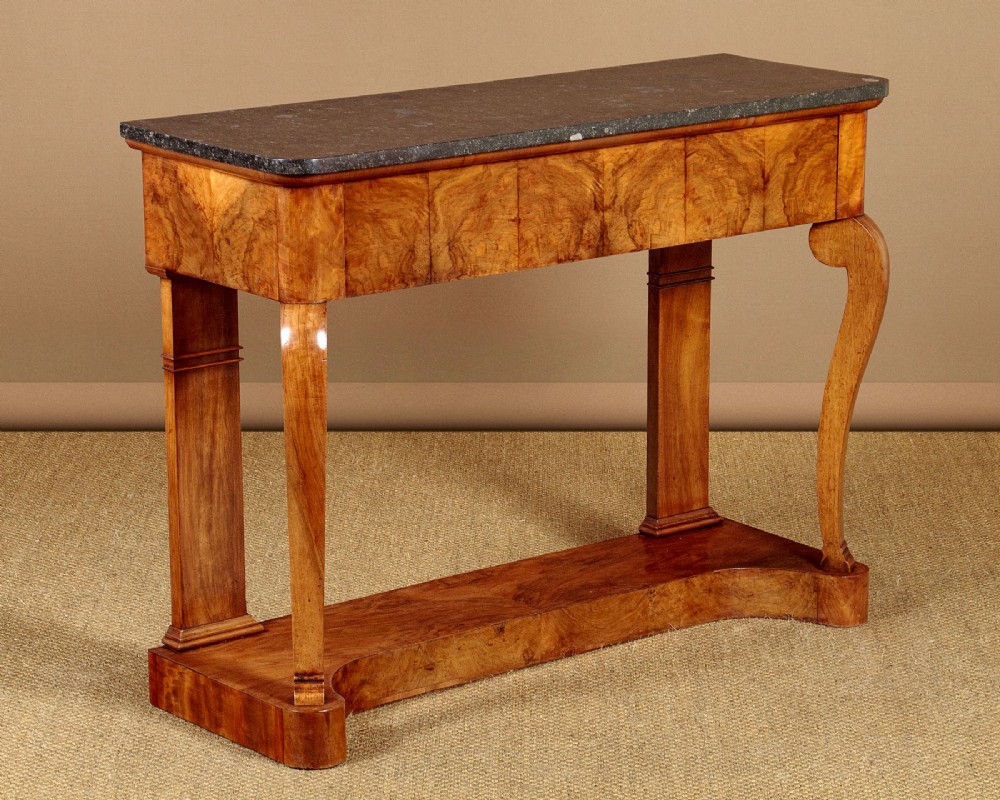 Walnut & Marble Top Console Table c.1860