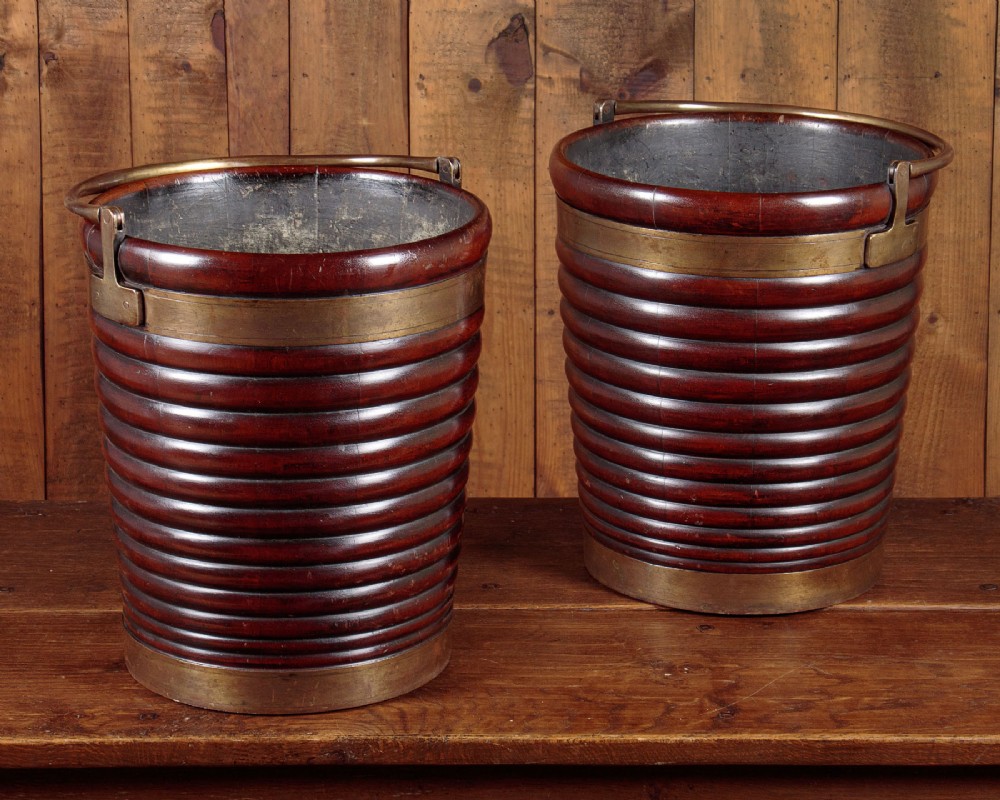 Pair of Irish Mahogany Peat Buckets c.1840