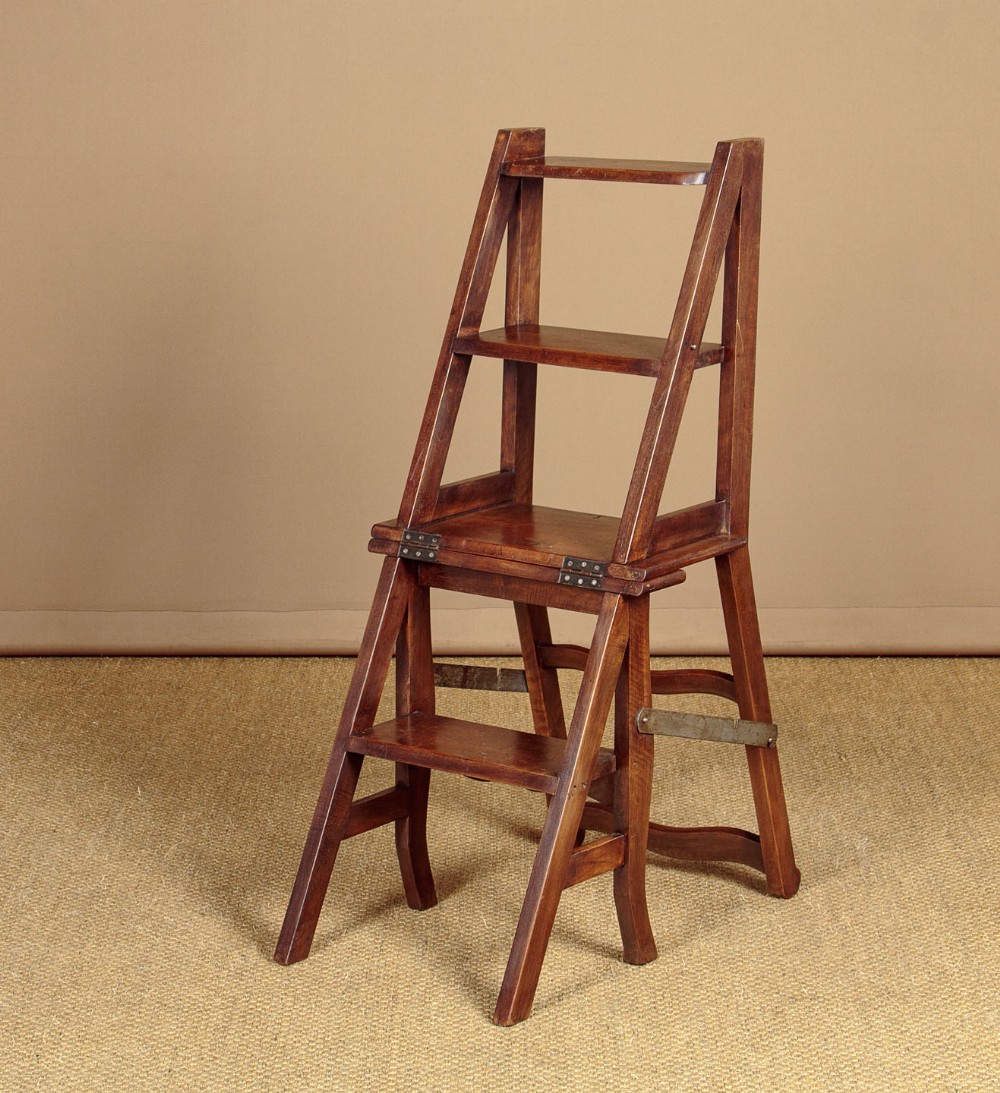 Metamorphic Library Steps and Side Chair c.1900