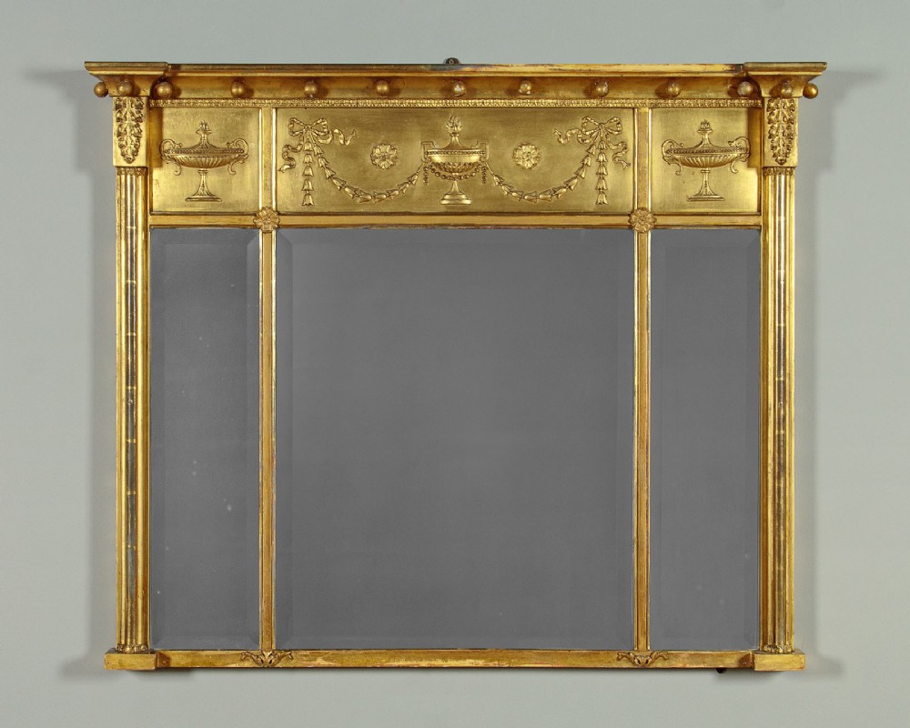 Triple Plate Overmantle Mirror c.1910