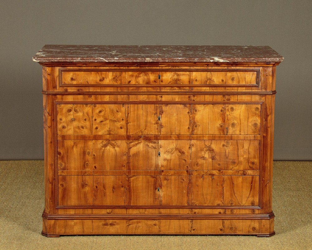 Yew Wood Marble Top Commode c.1860