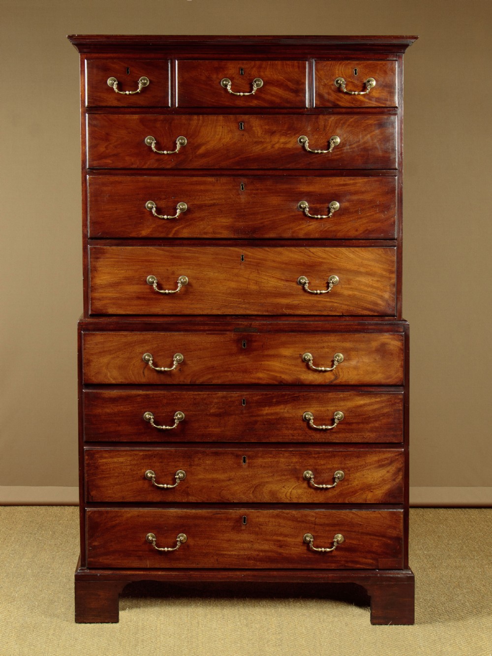 George III Mahogany Secretaire Chest on Chest c.1800