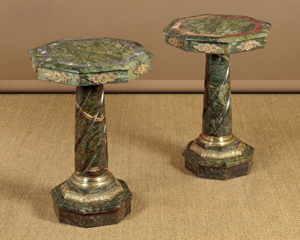 Pair of Art Deco Marble Pedestal Tables c.1930