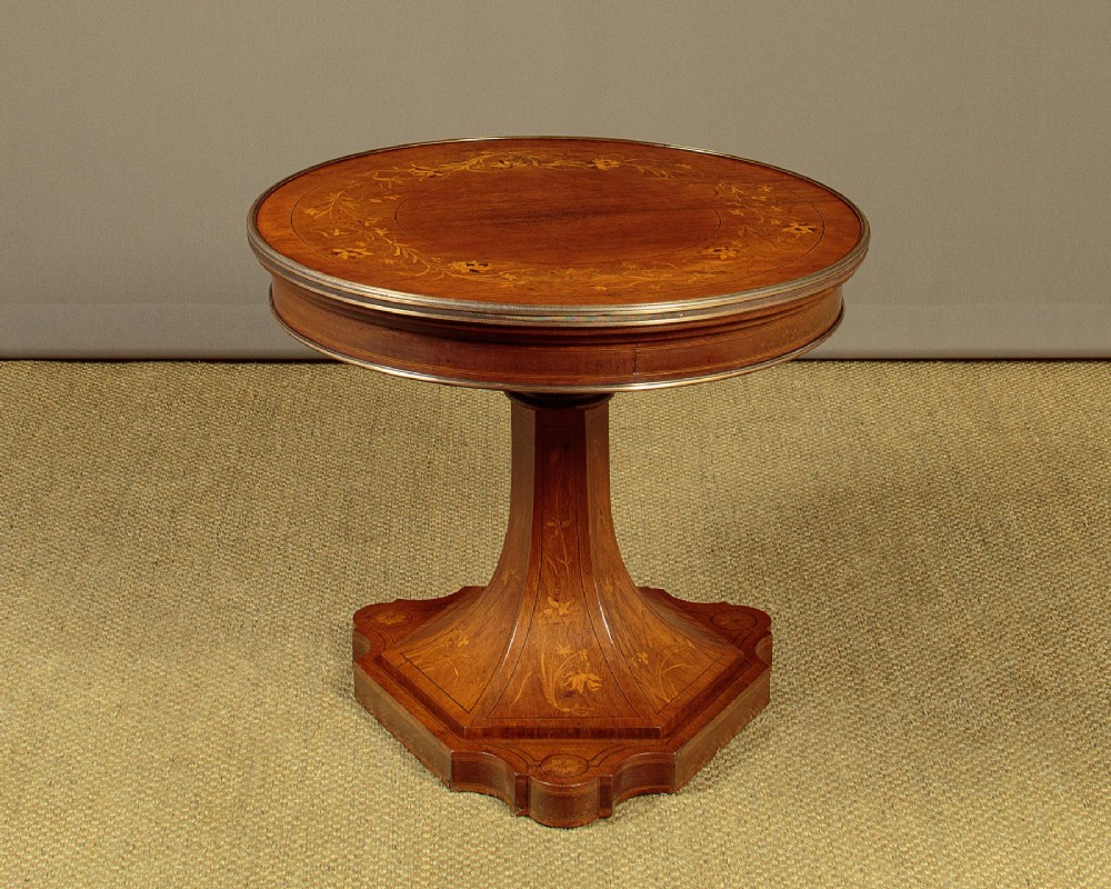 Low Revolving Inlaid Coffee Table c.1900