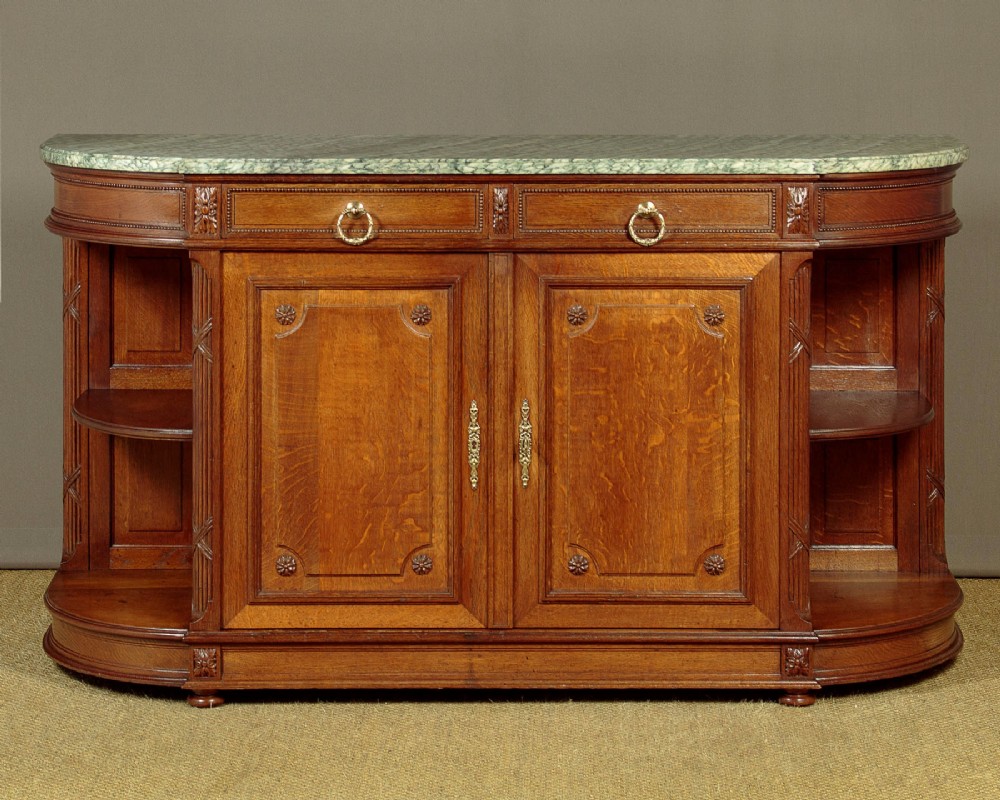 Oak & Marble Top Sideboard c.1900