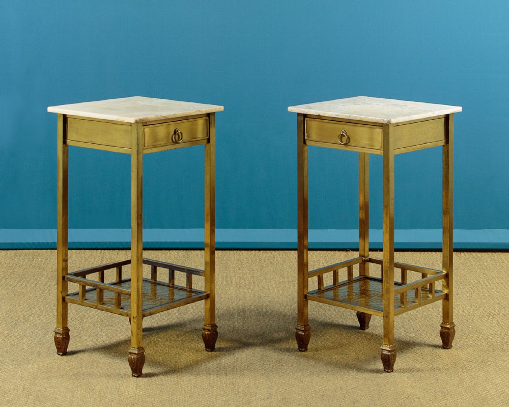 Pair of Art Deco Brass Side Tables c.1930