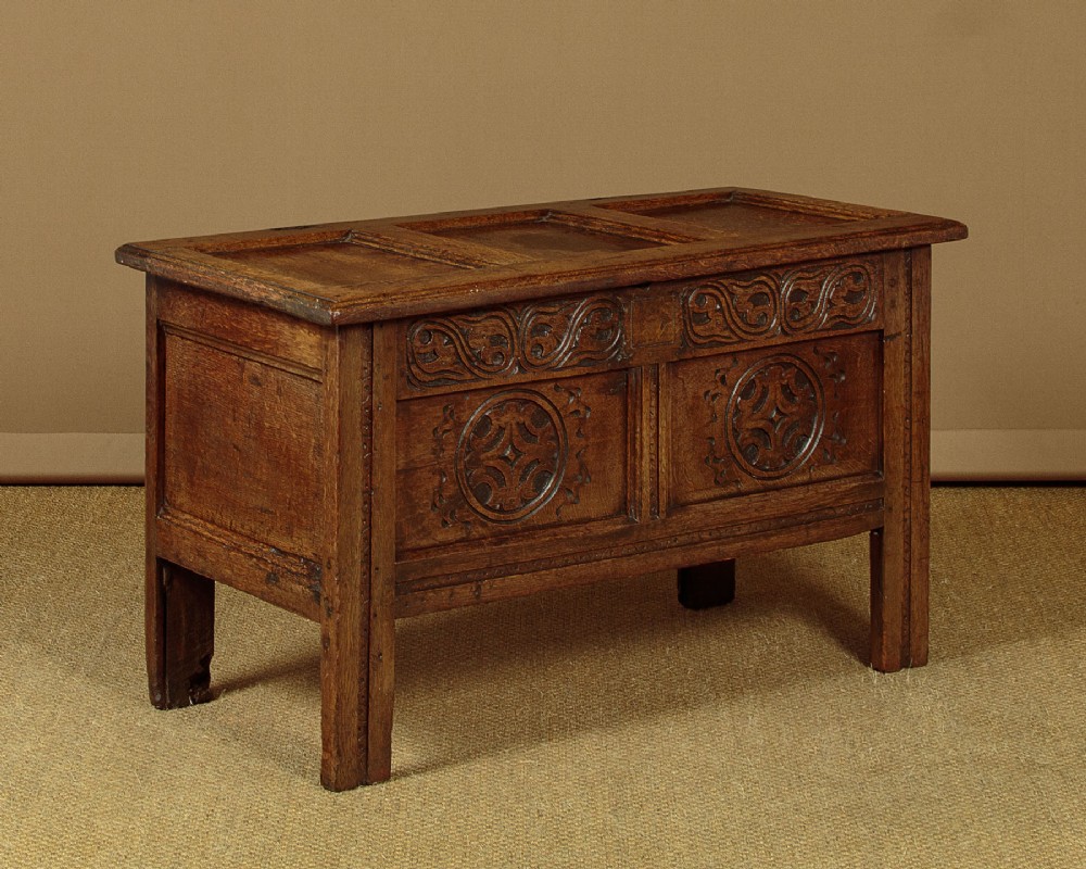 Small Carved Oak Coffer c.1780