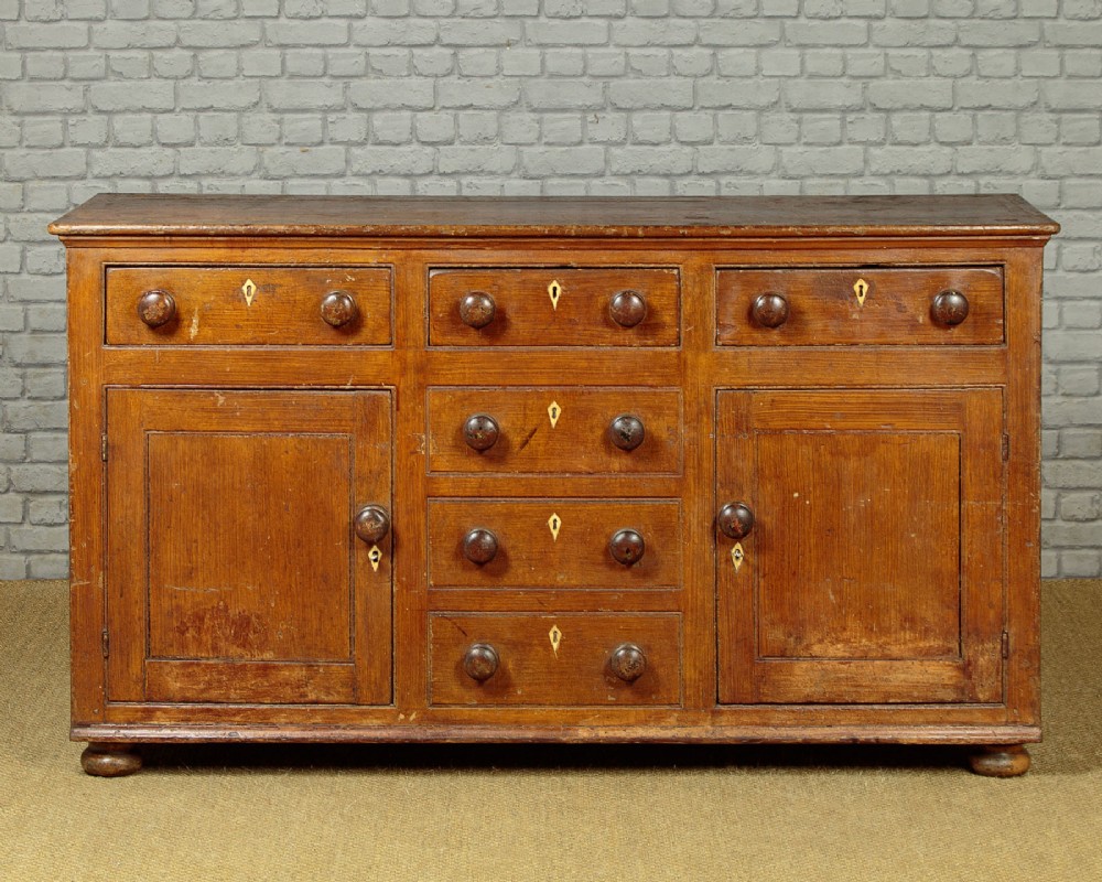 Welsh Painted Pine Dresser Base c.1860