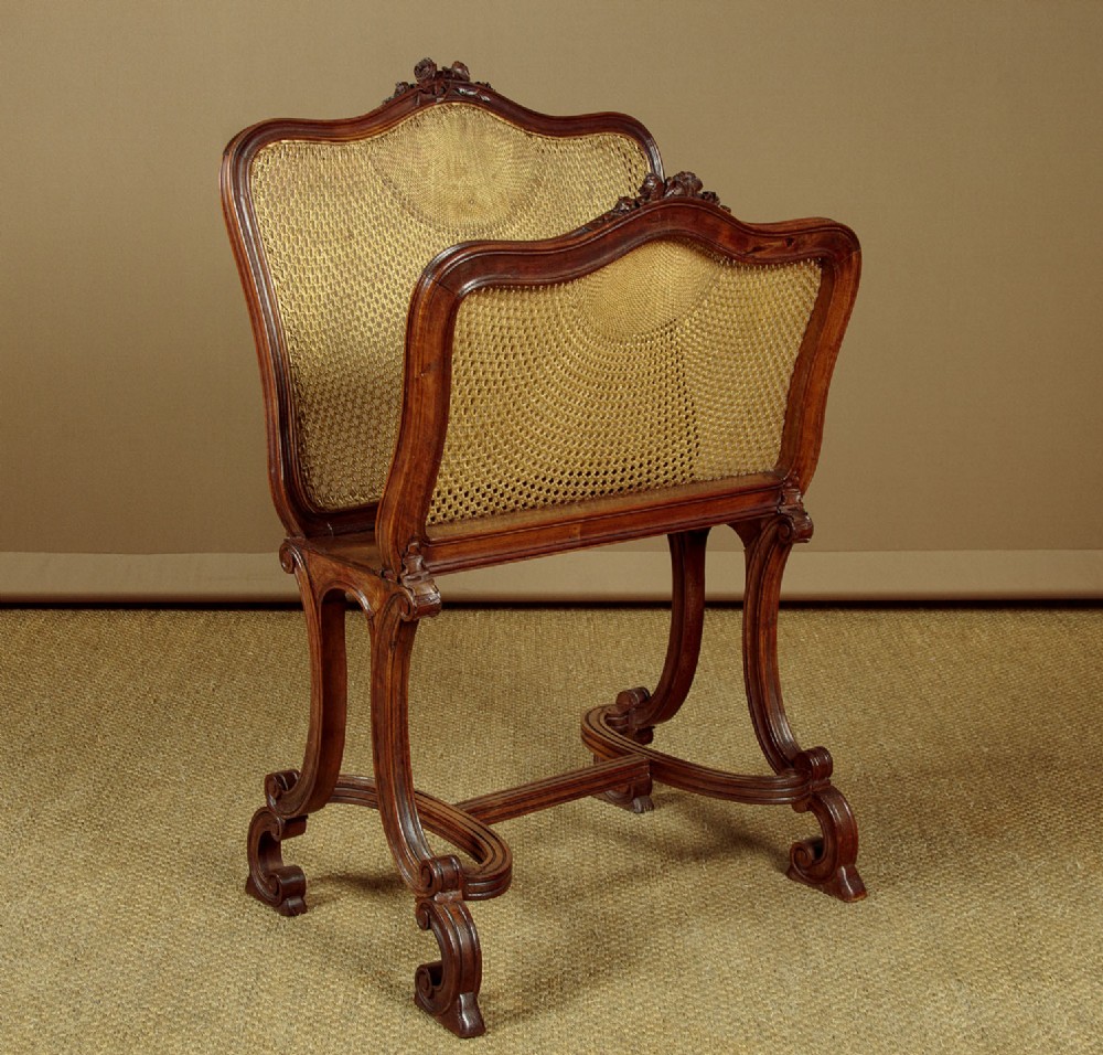 Walnut & Canework Folio Stand c.1900